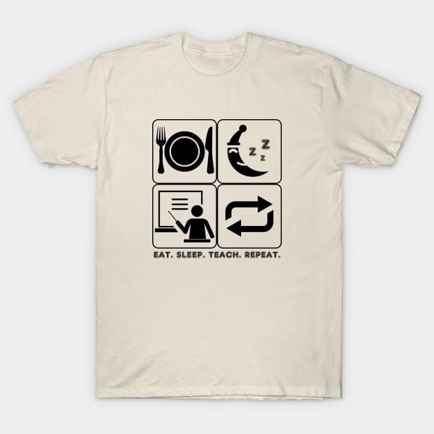 Eat Sleep Teach Repeat (Light Tees) T-Shirt by zoddie